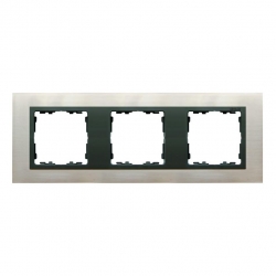 Kontakt Simon Simon 82 Nature Ramka 3-krotna Nature, Stal Inox / pierścień grafit