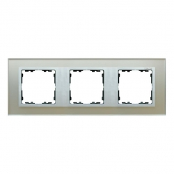 Kontakt Simon Simon 82 Nature Ramka 3-krotna Nature-szkło, Srebrna / pierścień aluminium mat