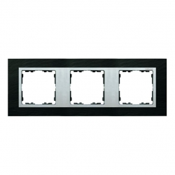 Kontakt Simon Simon 82 Nature Ramka 3-krotna Nature, Łupek / pierścień aluminum mat