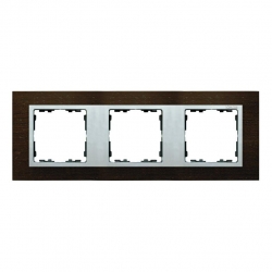 Kontakt Simon Simon 82 Nature Ramka 3-krotna Nature-drewno, Wenge / pierścień aluminium mat