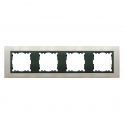 Kontakt Simon Simon 82 Nature Ramka 4-krotna Nature, Stal Inox / pierścień grafit