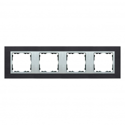 Kontakt Simon Simon 82 Nature Ramka 4-krotna Nature-metal, Inox czarny / pierścień aluminium