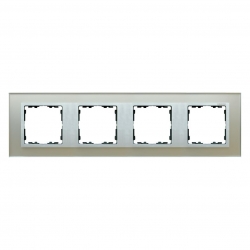 Kontakt Simon Simon 82 Nature Ramka 4-krotna Nature-szkło, Srebrna / pierścień aluminium mat