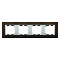 Kontakt Simon Simon 82 Nature Ramka 4-krotna Nature-drewno, Wenge / pierścień aluminium mat