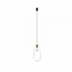 Nowodvorski lampa wisząca PEAR L E27 x 1 Szkło Stal mosiądzowana Transparentny ~220-230 V MAX: 40W