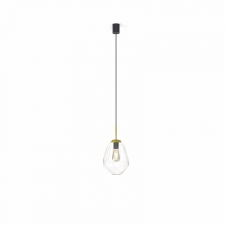 Nowodvorski lampa wisząca PEAR S E27 x 1 Szkło Stal mosiądzowana Transparentny ~220-230 V MAX: 40W
