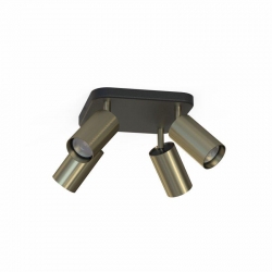 Nowodvorski oprawa natynkowa EYE SPOT GU10 x 4 Stal lakierowana Lity mosiądz Czarny ~220-230 V MAX: 4x10W only LED