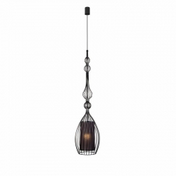 Nowodvorski lampa wisząca ABI L E27 x 1 Stal lakierowana Tkanina Czarny ~220-230 V MAX: 1x40W