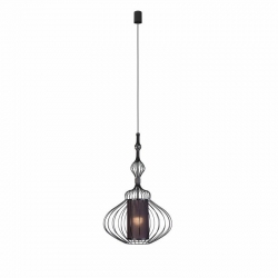 Nowodvorski lampa wisząca ABI M E27 x 1 Stal lakierowana Tkanina Czarny ~220-230 V MAX: 1x40W