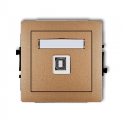 Karlik DECO gniazdo pojedyncze USB-AB 2.0 złoty metalik PODTYNKOWY bez ramki IP 20 8DGUSB-3