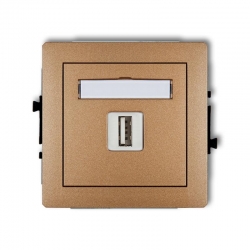 Karlik DECO gniazdo pojedyncze USB-AA 3.0 złoty metalik PODTYNKOWY bez ramki IP 20 8DGUSB-5