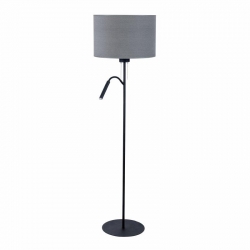 Nowodvorski Lampa podłogowa HOTEL PLUS E27, G9 x 2 Tkanina Stal lakierowana Szary ~220-230 V MAX: 1x20W, 1x60W