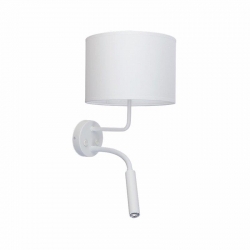 Nowodvorski kinkiet regulowany z włącznikiem HOTEL PLUS E27, G9 x 2 Tkanina Stal lakierowana Biały ~220-230 V MAX: 1x20W, 1x60W
