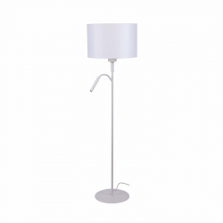Nowodvorski Lampa podłogowa HOTEL PLUS E27, G9 x 2 Tkanina Stal lakierowana Biały ~220-230 V MAX: 1x20W, 1x60W