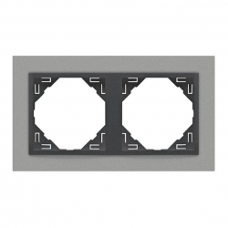 EFAPEL ANIMATO Ramka podwójna aluminium/grafit