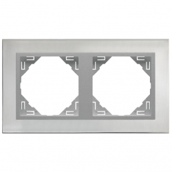 EFAPEL LOGUS 90 Ramka podwójna stal nierdzewna / aluminium