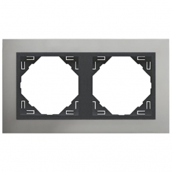 EFAPEL LOGUS 90 Ramka podwójna aluminium / grafit