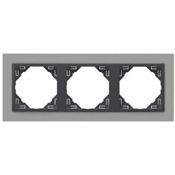 EFAPEL ANIMATO Ramka potrójna aluminium/grafit