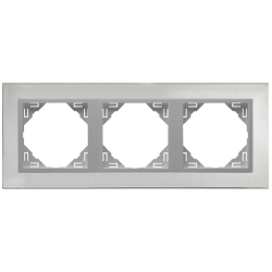 EFAPEL LOGUS 90 Ramka potrójna stal nierdzewna / aluminium