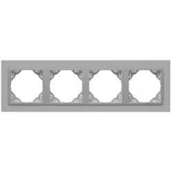 EFAPEL ANIMATO Ramka poczwórna aluminium/aluminium