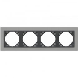EFAPEL ANIMATO Ramka poczwórna aluminium/grafit