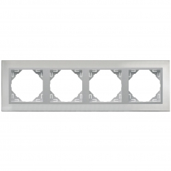 EFAPEL LOGUS 90 Ramka poczwórna stal nierdzewna / aluminium