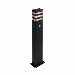 Nowodvorski słupek ogrodowy RIO SENSOR E27 x 1 Aluminium lakierowane Tworzywo sztuczne PC Czarny ~220-230 V MAX: 1x40W