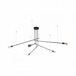 Nowodvorski lampa wisząca PILE E27 x 5 Stal lakierowana Stal Czarny ~220-230 V MAX: 5x60W