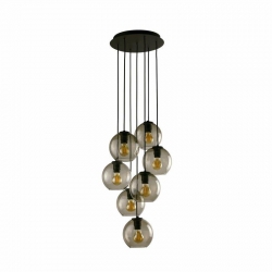 Nowodvorski lampa wisząca VETRO E27 x 7 Szkło Stal lakierowana Dymiony ~220-230 V MAX: 7x60W