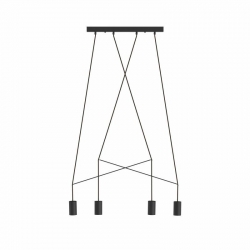 Nowodvorski lampa wisząca IMBRIA GU10 x 4 Stal lakierowana Przewód w oplocie Czarny ~220-230 V MAX: 35W