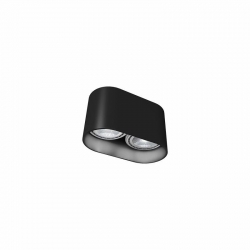 Nowodvorski oprawa natynkowa OVAL GU10 ES111 x 2 Aluminium lakierowane Czarny ~220-230 V MAX: 2x75W