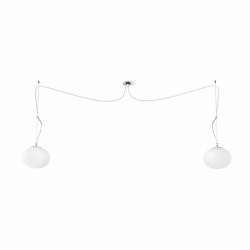 Nowodvorski lampa wisząca NUAGE E27 x 2 Szkło Stal chromowana Biały ~220-230 V MAX: 2x60W