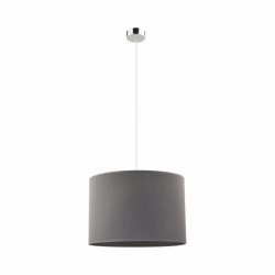 Nowodvorski lampa wisząca HOTEL E27 x 1 Tkanina Stal chromowana Szary ~220-230 V MAX: 1x60W
