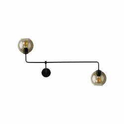 Nowodvorski kinkiet MONACO E27 x 2 Szkło Stal lakierowana Czarny ~220-230 V MAX: 2x60W