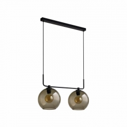Nowodvorski lampa wisząca MONACO E27 x 2 Szkło Przewód w oplocie Czarny ~220-230 V MAX: 2x60W