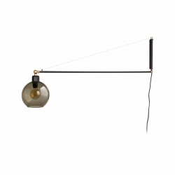 Nowodvorski kinkiet regulowany z włącznikiem CRANE E27 x 1 Szkło Stal lakierowana Dymiony ~220-230 V MAX: 1x60W