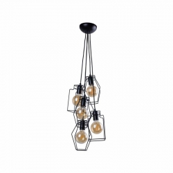 Nowodvorski lampa wisząca FIORD E27 x 5 Stal lakierowana Czarny ~220-230 V MAX: 5x60W