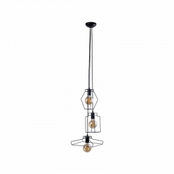 Nowodvorski lampa wisząca FIORD E27 x 3 Stal lakierowana Czarny ~220-230 V MAX: 3x60W