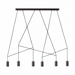 Nowodvorski lampa wisząca IMBRIA GU10 x 6 Stal lakierowana Przewód w oplocie Czarny ~220-230 V MAX: 35W