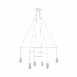 Nowodvorski lampa wisząca IMBRIA GU10 x 6 Stal lakierowana Przewód w oplocie Biały ~220-230 V MAX: 35W