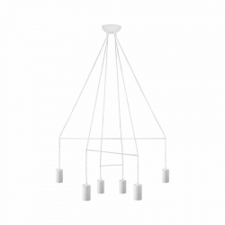 Nowodvorski lampa wisząca IMBRIA GU10 x 6 Stal lakierowana Przewód w oplocie Biały ~220-230 V MAX: 35W