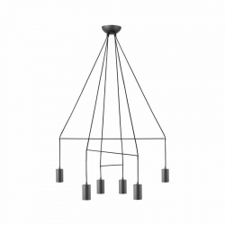 Nowodvorski lampa wisząca IMBRIA GU10 x 6 Stal lakierowana Przewód w oplocie Czarny ~220-230 V MAX: 35W