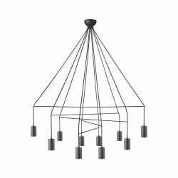 Nowodvorski lampa wisząca IMBRIA GU10 x 10 Stal lakierowana Przewód w oplocie Czarny ~220-230 V MAX: 35W