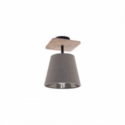 Nowodvorski kinkiet AWINION E27 x 1 Tkanina Sklejka Szary ~220-230 V MAX: 1x40W