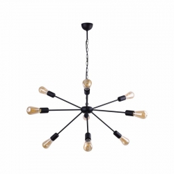 Nowodvorski lampa wisząca ROD E27 x 9 Stal lakierowana Czarny ~220-230 V MAX: 9x60W