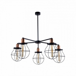 Nowodvorski oprawa przysufitowa MANUFACTURE E27 x 5 Stal lakierowana Stal miedziowana Czarny ~220-230 V MAX: 5x60W