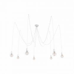 Nowodvorski lampa wisząca SPIDER E27 x 7 Przewód w oplocie Stal lakierowana Biały ~220-230 V MAX: 7x60W