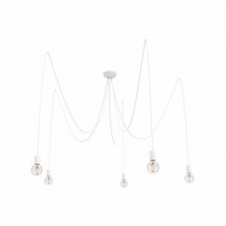 Nowodvorski lampa wisząca SPIDER E27 x 5 Przewód w oplocie Stal lakierowana Biały ~220-230 V MAX: 5x60W