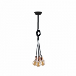 Nowodvorski lampa wisząca CABLE E27 x 7 Przewód w oplocie Stal lakierowana Czarny ~220-230 V MAX: 7x60W