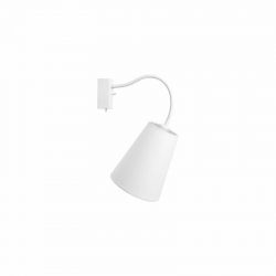 Nowodvorski kinkiet regulowany z włącznikiem FLEX SHADE E27 x 1 Tkanina Peszel Biały ~220-230 V MAX: 1x60W